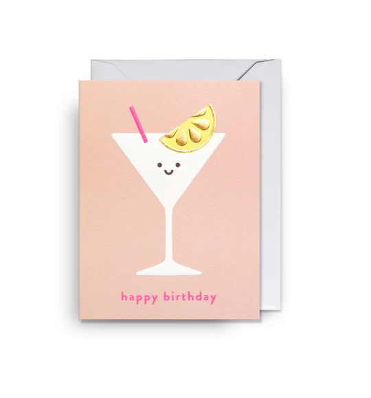 Karte mit Couvert, happy birthday cocktail | Klang & Kleid - toietmoi-laboutique