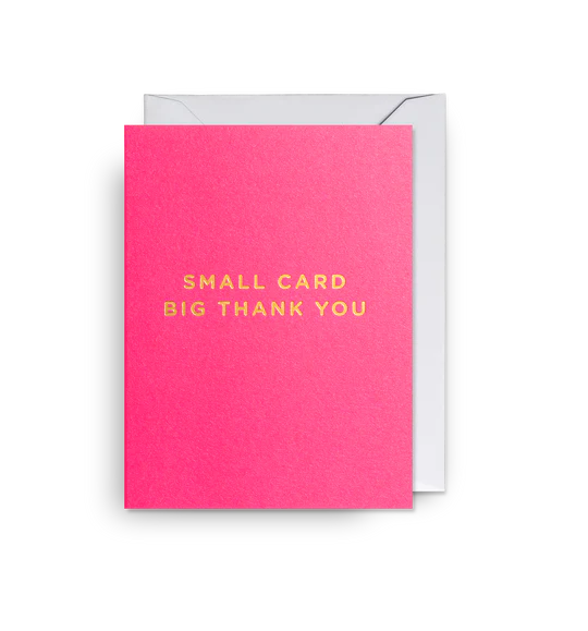Karte mit Couvert, small card big thank you, pink | Klang & Kleid - toietmoi-laboutique