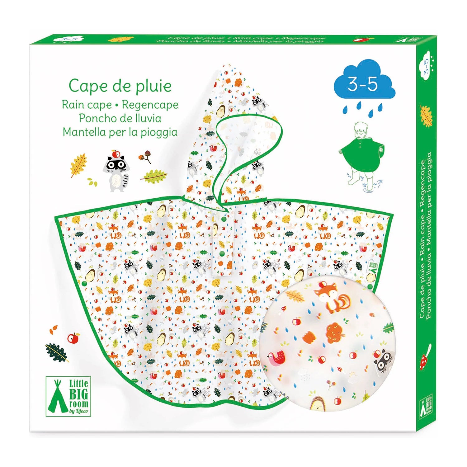 Regenponcho Wald (80x46 cm) | djeco - toietmoi-laboutique