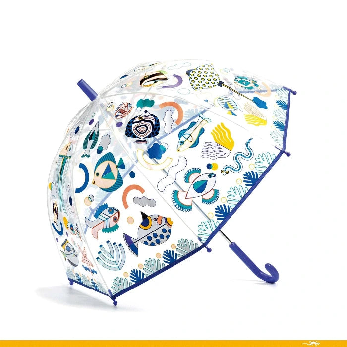 Regenschirm für Kinder, Farbwechsel mit Fischen | djeco - toietmoi-laboutique