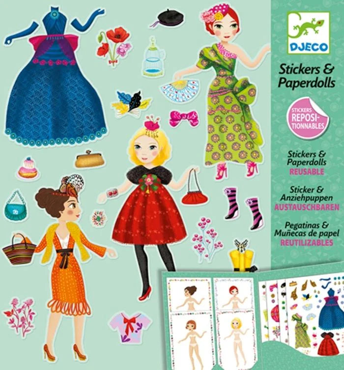 Sticker & Anziehpuppen, Topmodel | djeco - toietmoi-laboutique
