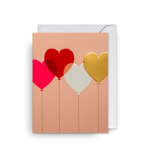 Karte mit Couvert, Herzballons | Klang & Kleid - toietmoi-laboutique