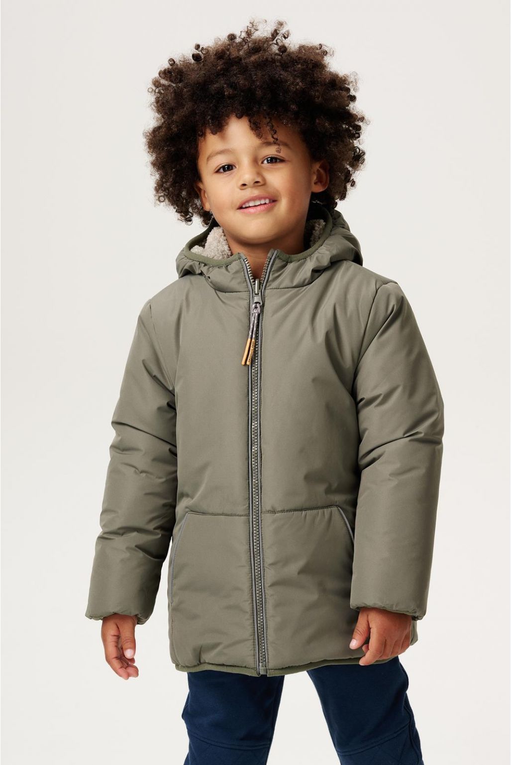 Wende-Winterjacke, olive/Karomuster | noppies - toietmoi-laboutique
