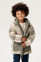 Wende-Winterjacke, olive/Karomuster | noppies - toietmoi-laboutique