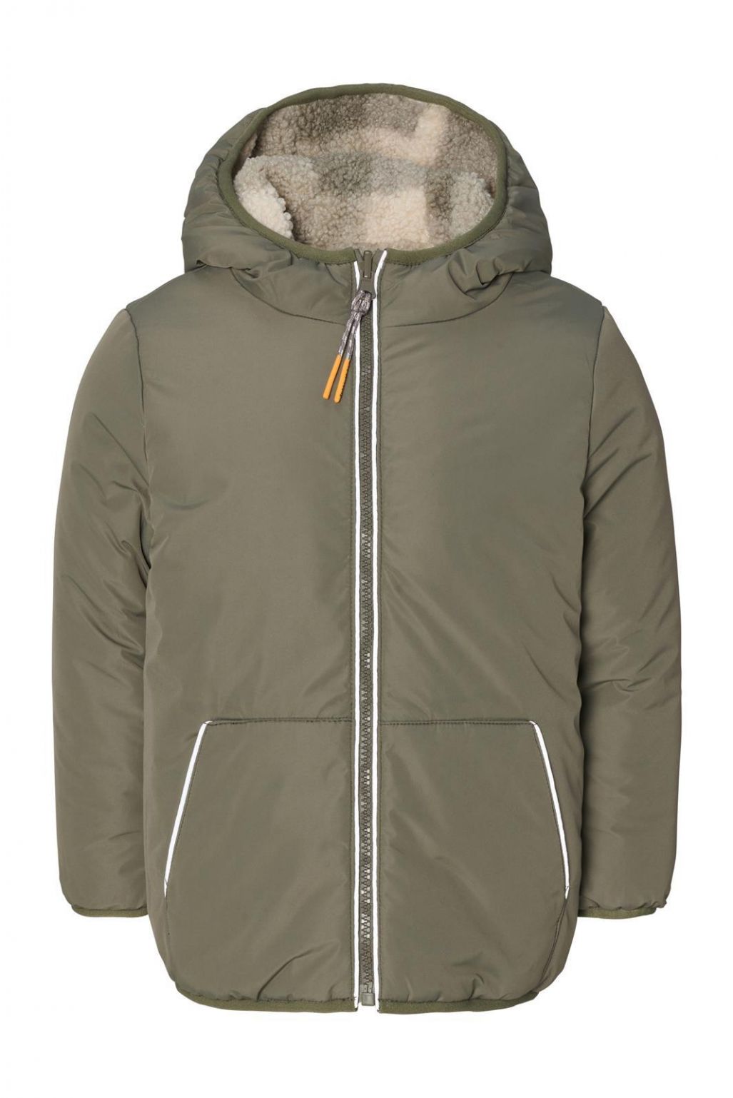 Wende-Winterjacke, olive/Karomuster | noppies - toietmoi-laboutique