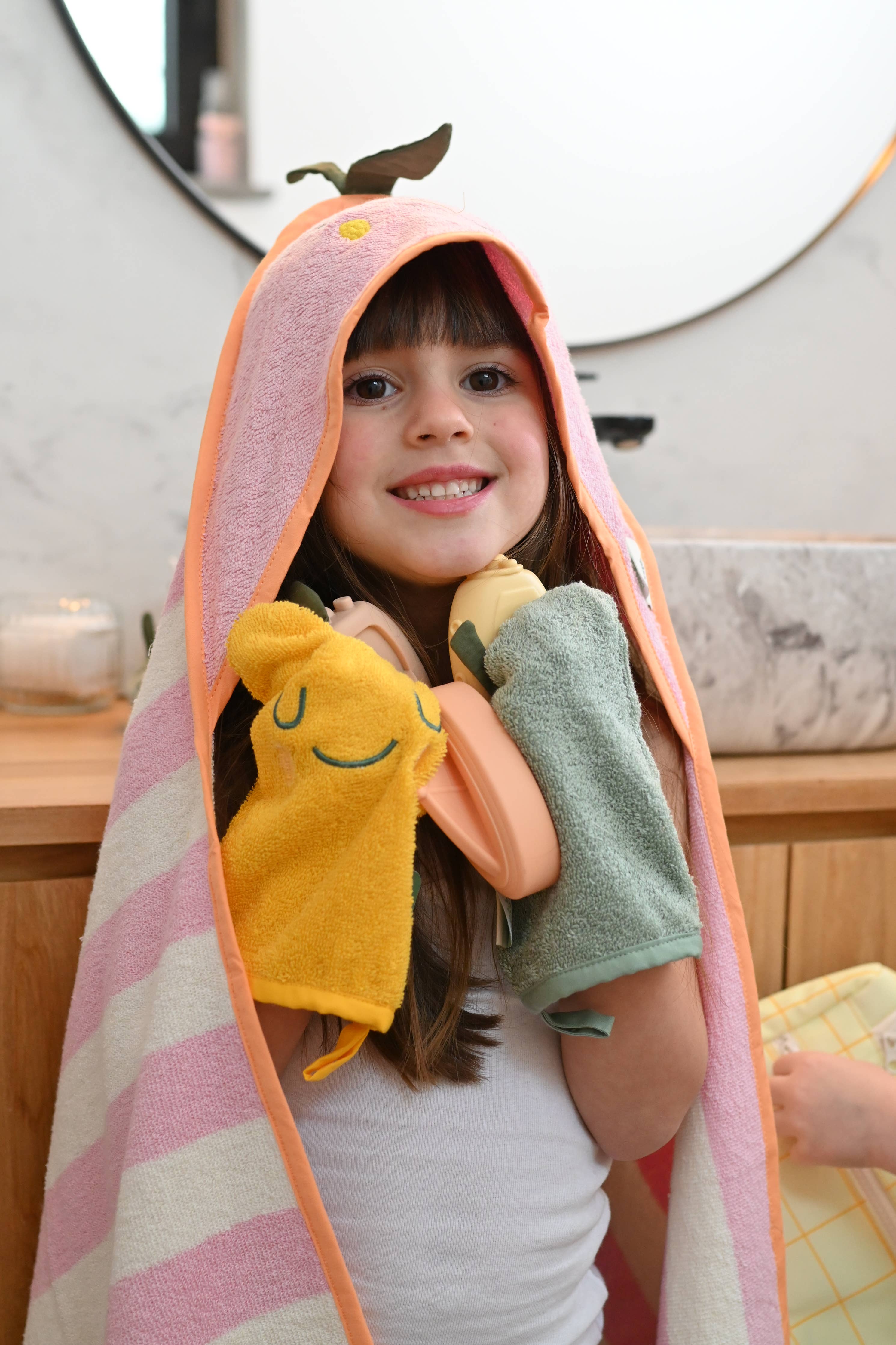 Kapuzenhandtuch, rosa | the cotton cloud - toietmoi-laboutique