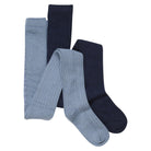 2-er Pack Strumpfhosen mit 25% Wollanteil, blau/navy | Minymo - toietmoi-laboutique
