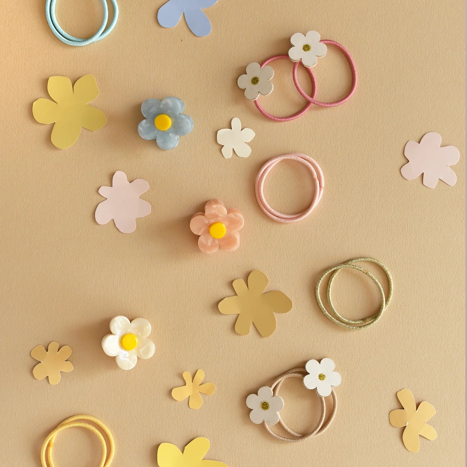 12 Haargummis, bunt/Margeriten | Rockahula - toietmoi-laboutique