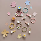 12 Haargummis, bunt/Margeriten | Rockahula - toietmoi-laboutique