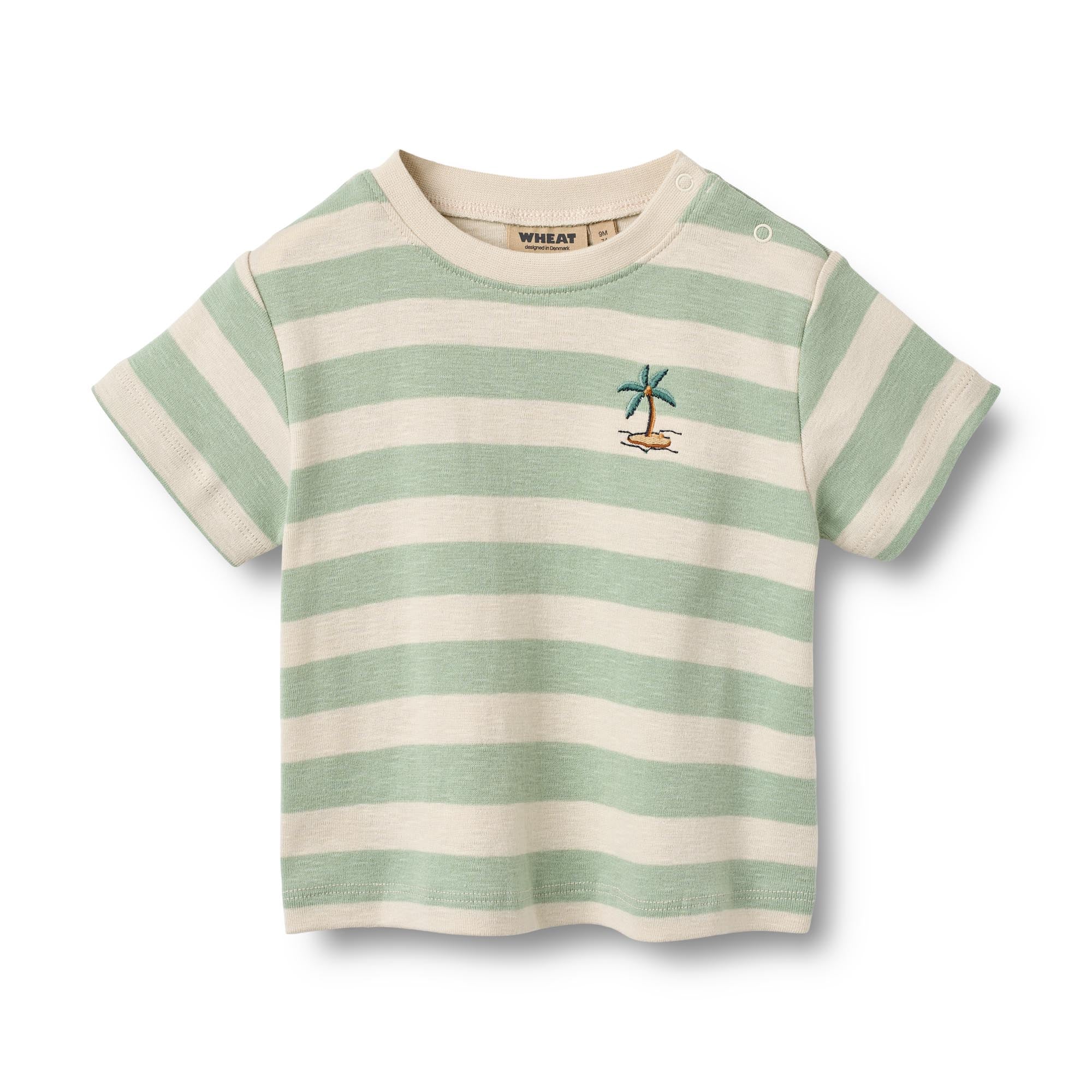 Wheat T-Shirt, mint/ecru gestreift | Wheat - toietmoi-laboutique