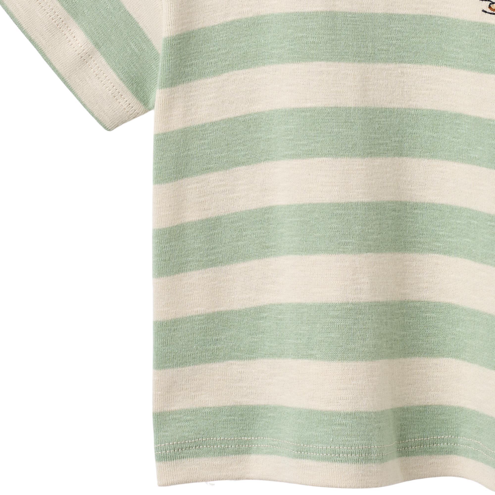 Wheat T-Shirt, mint/ecru gestreift | Wheat - toietmoi-laboutique
