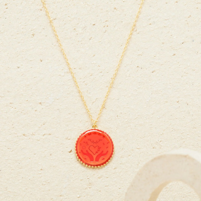 Halskette, LOVE, vergoldetes Messing | feeka - toietmoi-laboutique