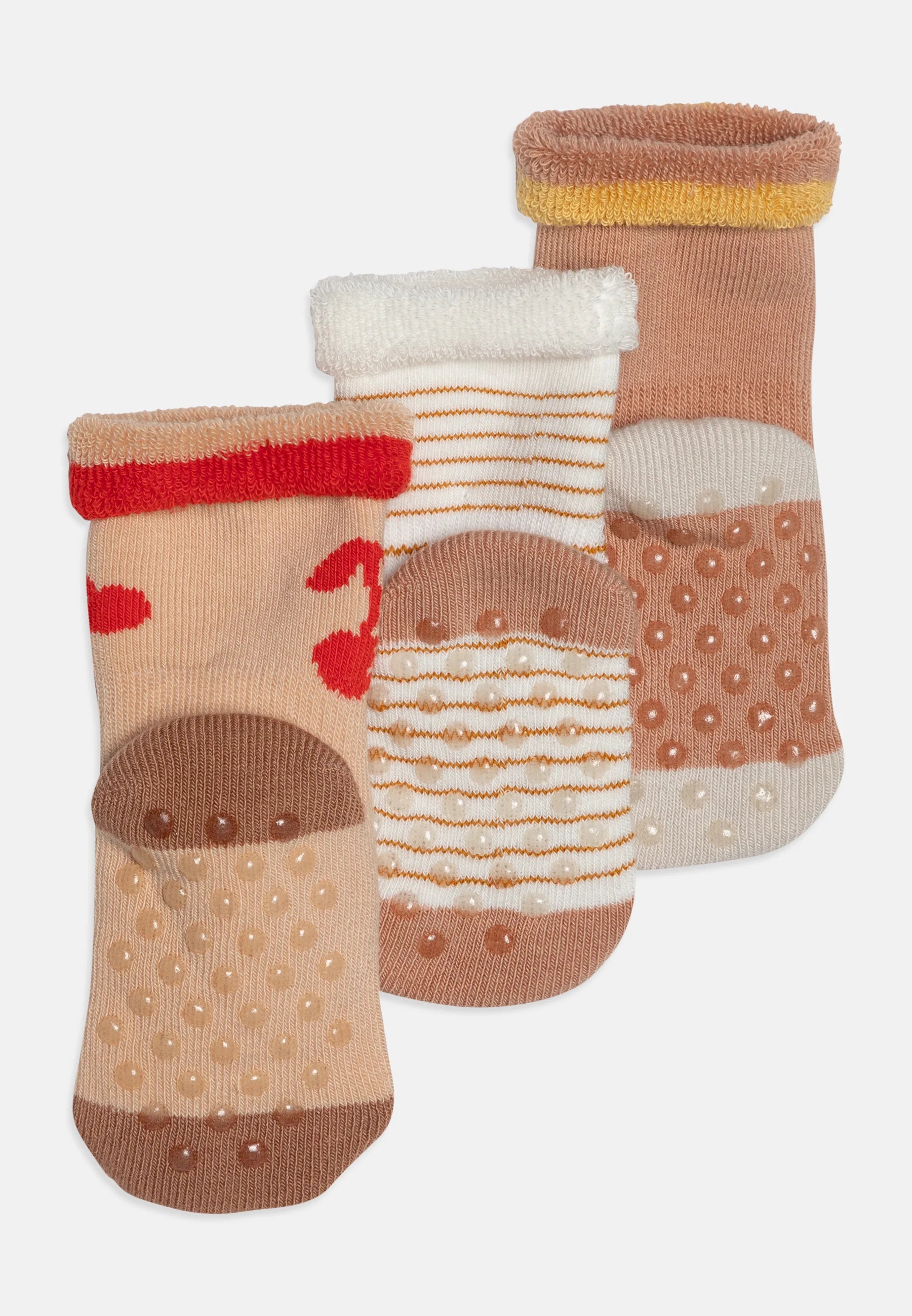 Antirutsch-Babysocken, 3-Pack altrosa/Kirschen | Liewood - toietmoi-laboutique