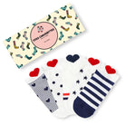 Sneaker Socken, blau/weiss gestreift Herz TU | Tites Chaussettes - toietmoi-laboutique