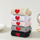 Socken mittelhoch, schwarz/rotes Herz TU | Tites Chaussettes - toietmoi-laboutique