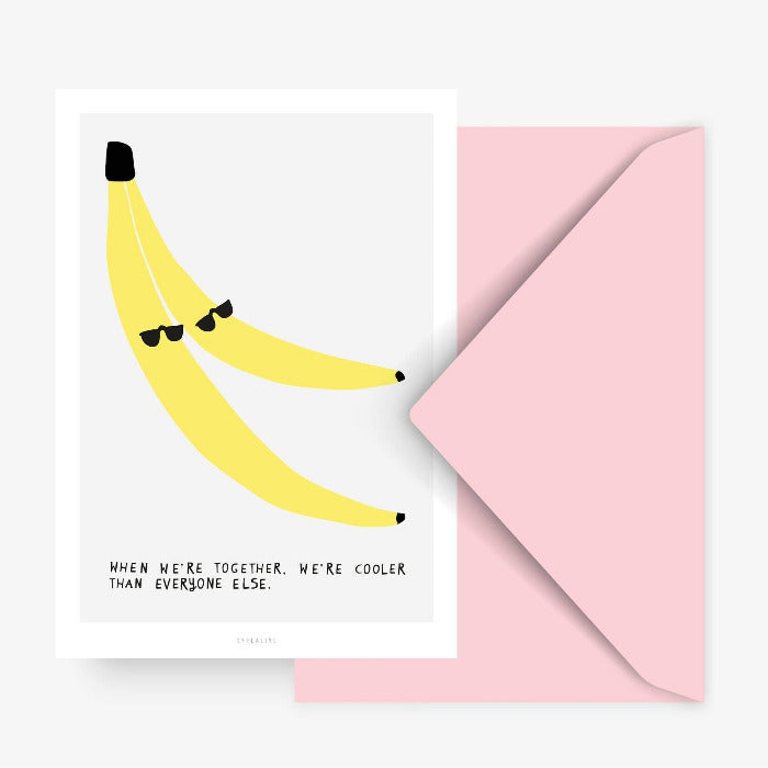 Postkarte / When we`re together No. 1 (Bananen) | typealive - toietmoi-laboutique