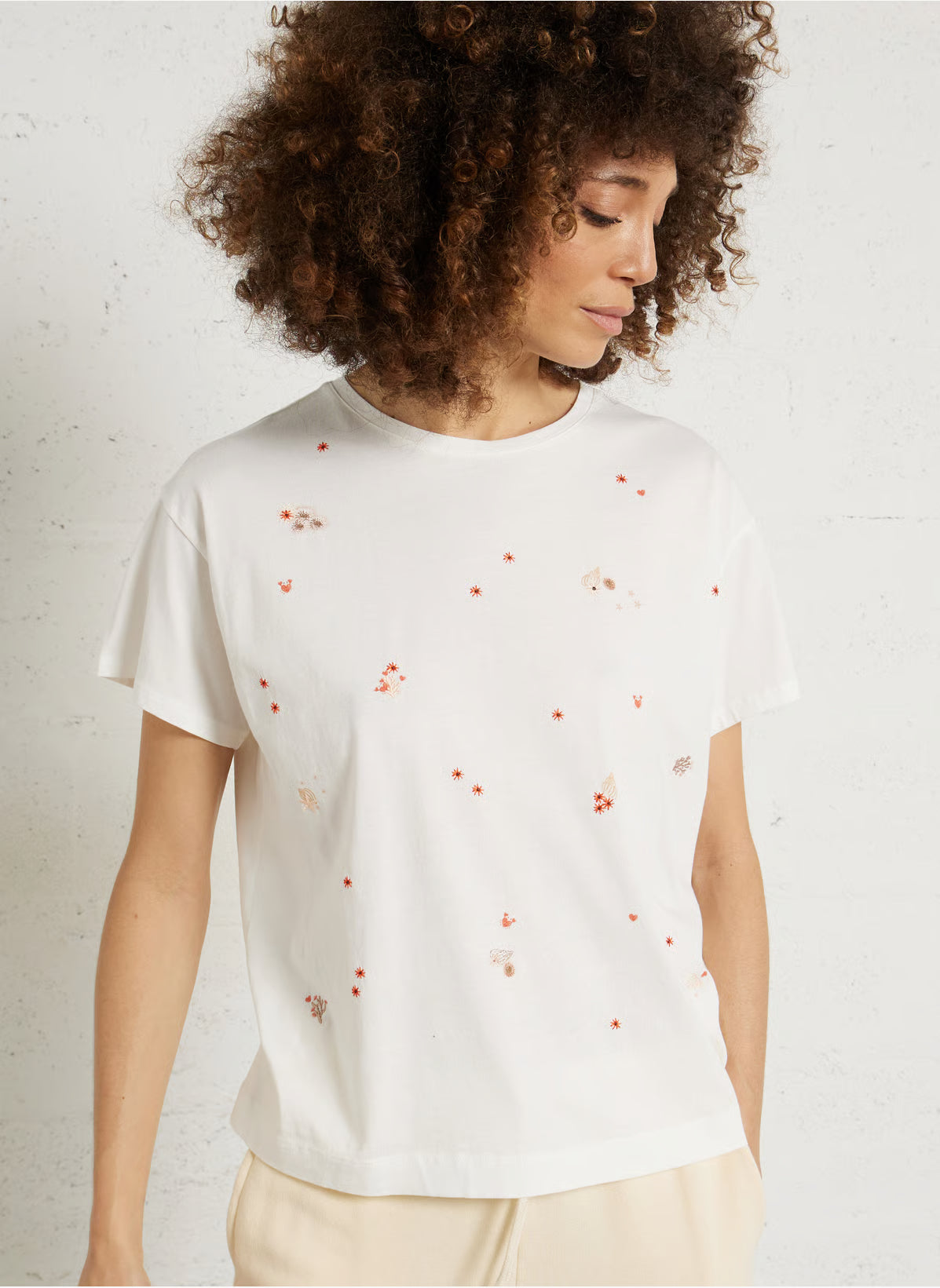 T-Shirt ILIA, weiss/Muscheln | des petits hauts - toietmoi-laboutique