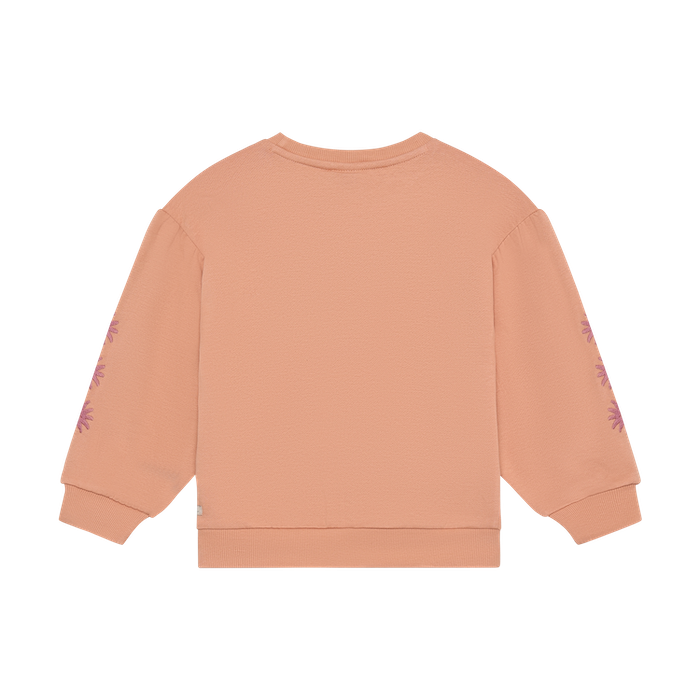 Sweatshirt mit Stickereien, abricot | Daily Seven - toietmoi-laboutique
