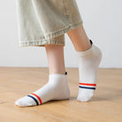 Sneaker Socken, blau/weiss gestreift Herz TU | Tites Chaussettes - toietmoi-laboutique