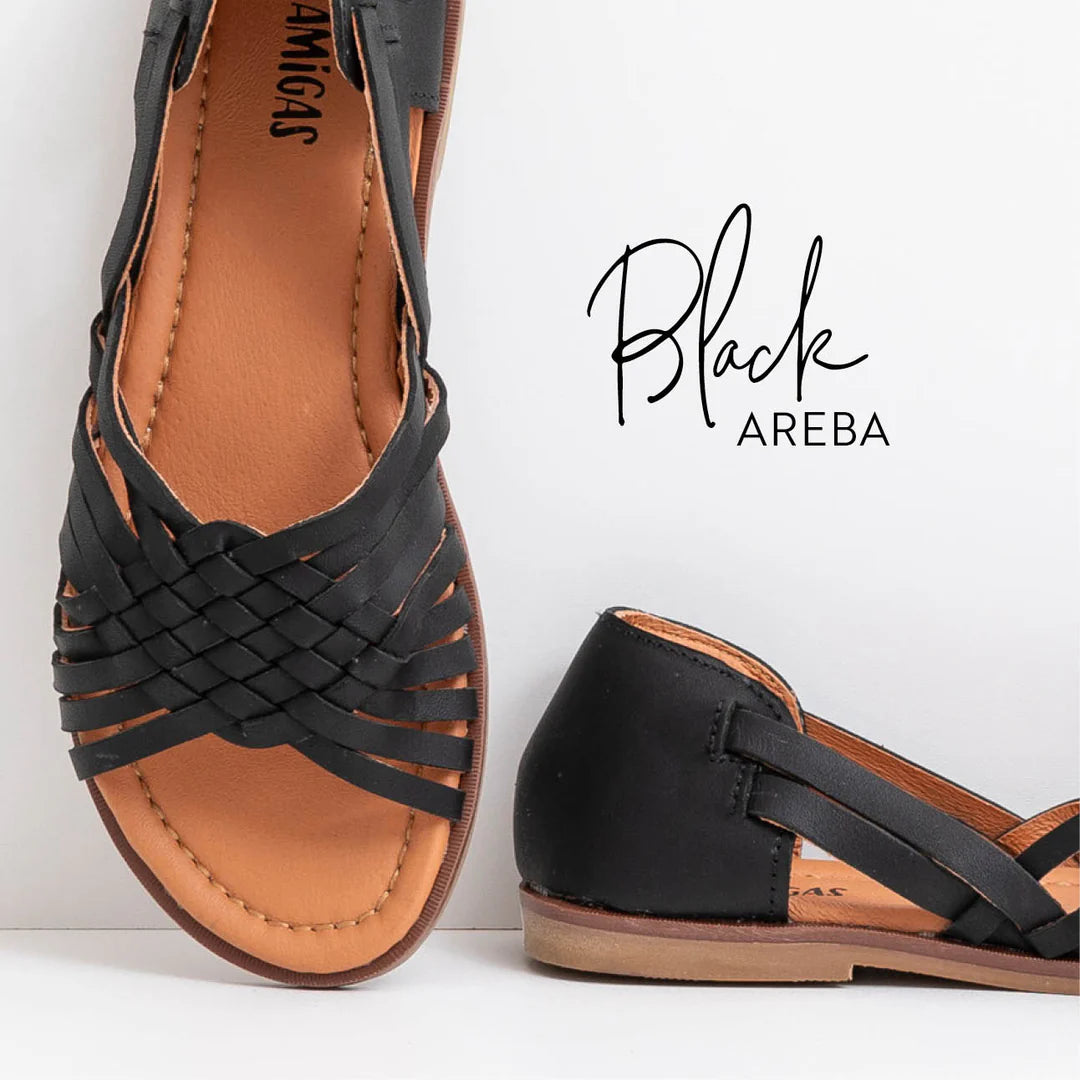 Ledersandalen, AREBA, petrolgrün | Amigas - toietmoi-laboutique