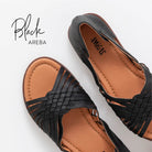 Ledersandalen, AREBA, schwarz | Amigas - toietmoi-laboutique