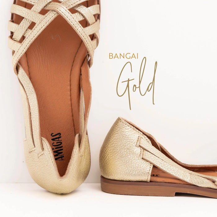 Ledersandalen, BANGAI, gold | Amigas - toietmoi-laboutique
