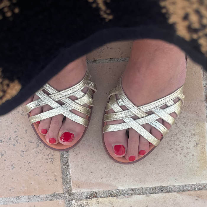 Ledersandalen, BANGAI, gold | Amigas - toietmoi-laboutique
