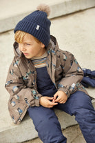 Winterjacke wasserdicht, braun/Rennauto | Minymo - toietmoi-laboutique