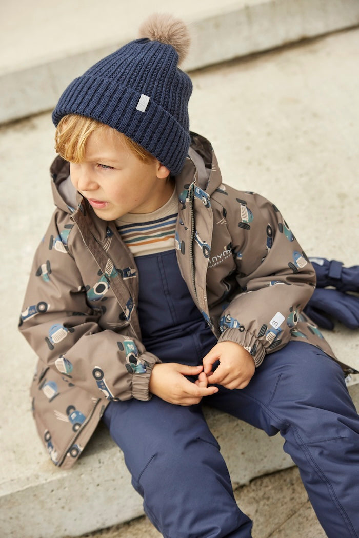 Winterjacke wasserdicht, braun/Rennauto | Minymo - toietmoi-laboutique