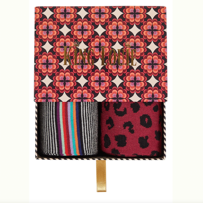 Geschenkbox mit 2 Paar Socken, TORTOLA, bordeaux | King Louie - toietmoi-laboutique