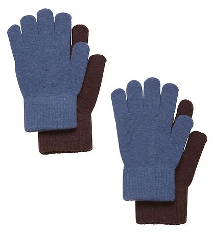 Handschuhe mit Wollanteil im Set, blau/braun – toietmoi-laboutique