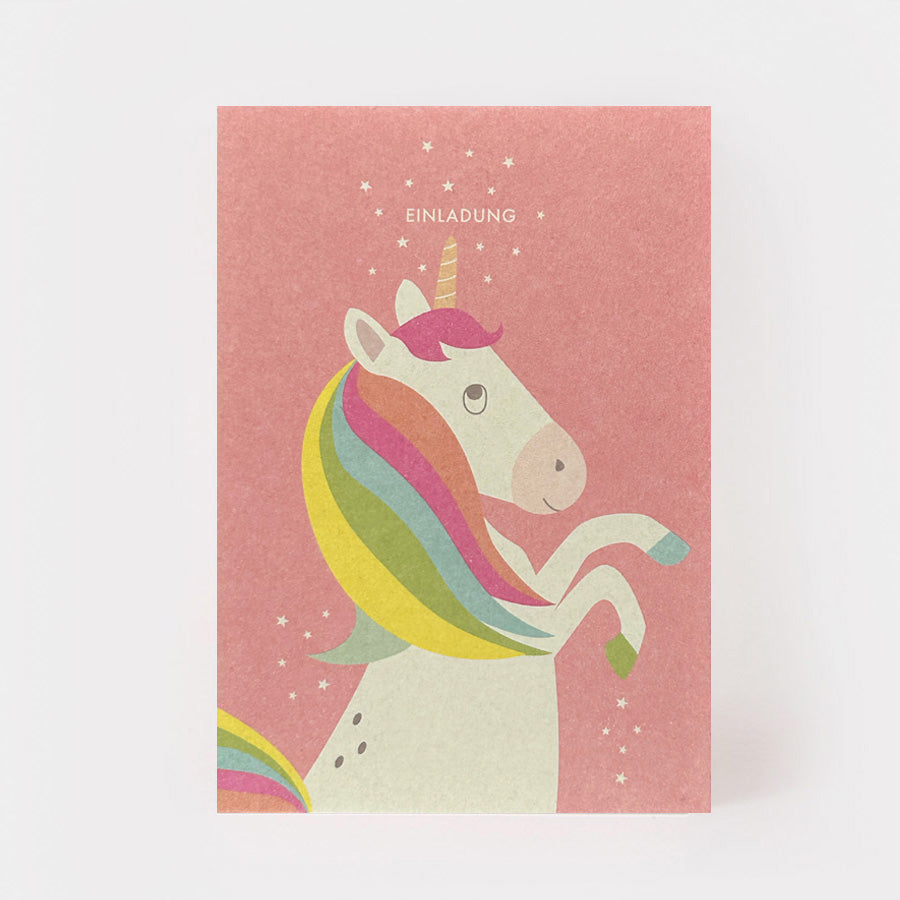 Einladungsset 5 Karten, Einhorn | Kartenmarie - toietmoi-laboutique