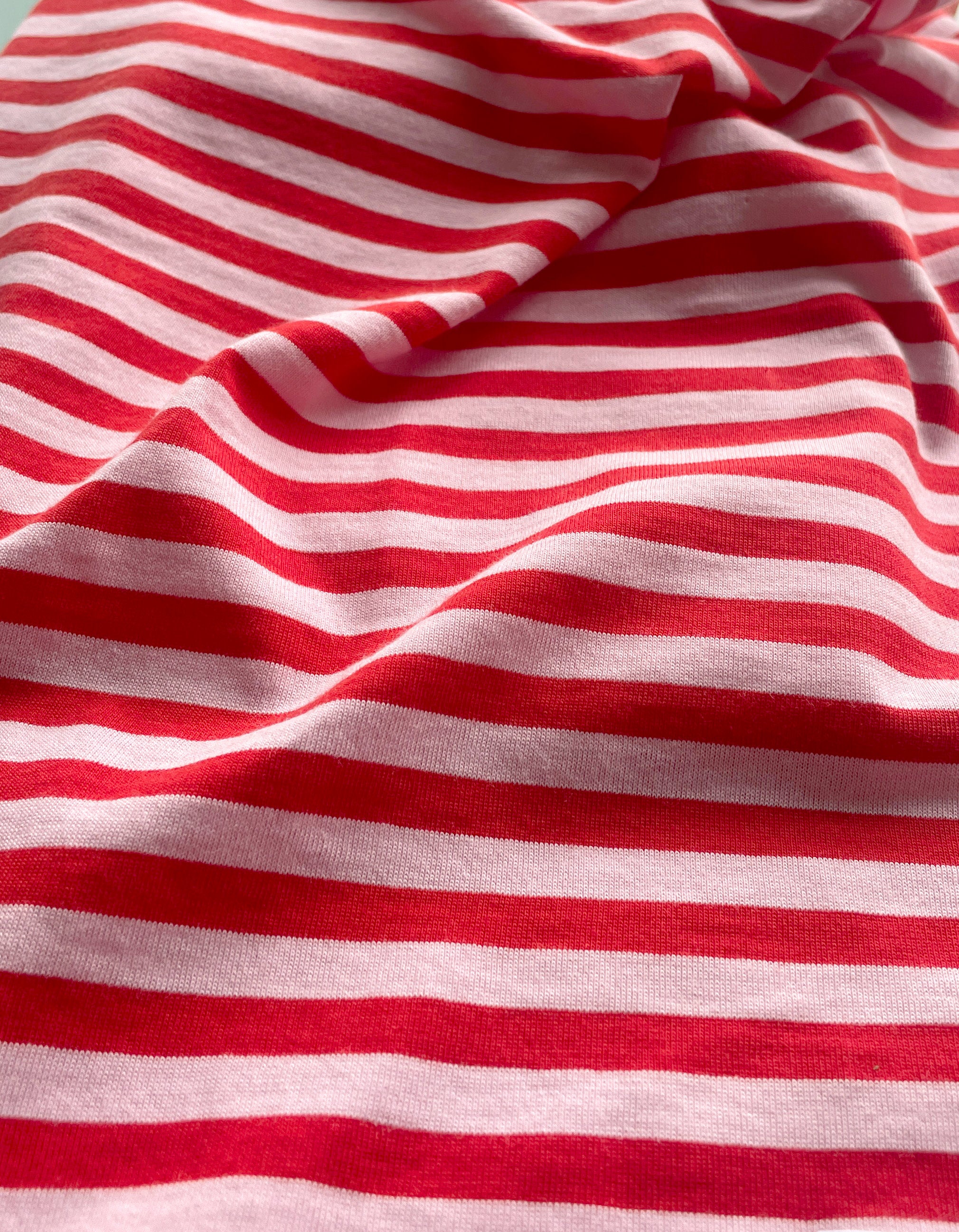 Shirt weit geschnitten, rot/rosa gestreift | Mademoiselle YéYé - toietmoi-laboutique