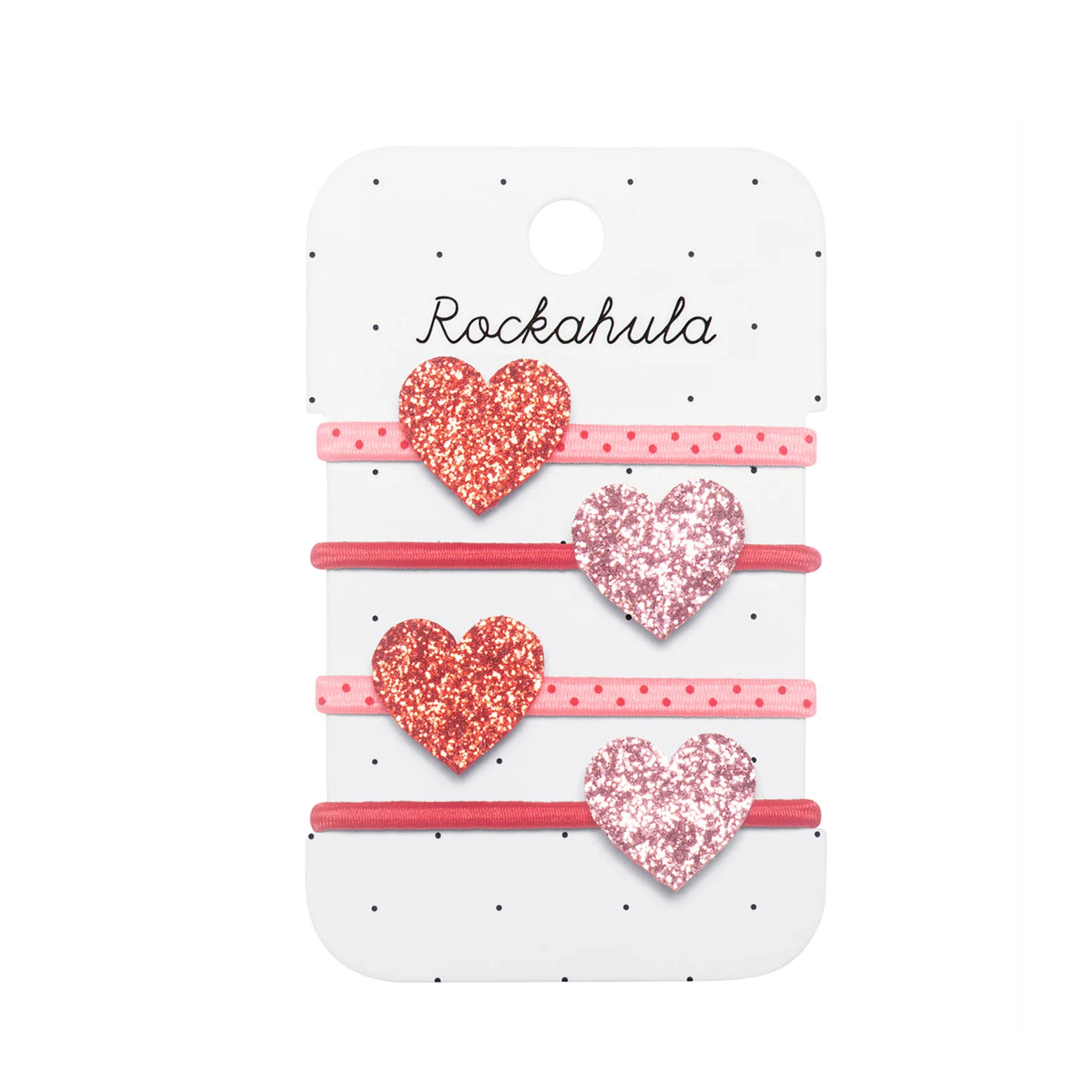 4 Haargummis, Glitzerherzen | Rockahula - toietmoi-laboutique