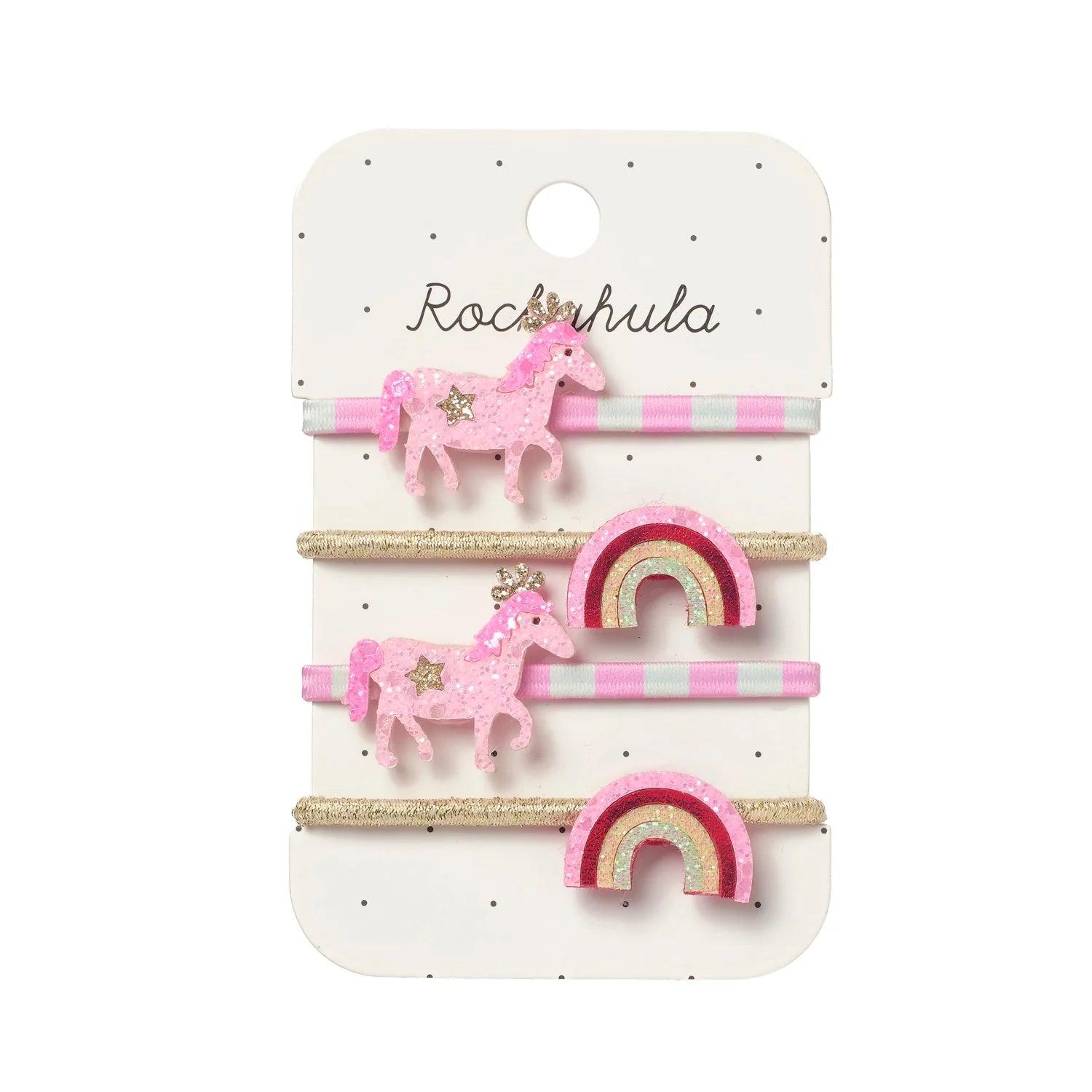 4 Haargummis, pink Pony/Regenbogen | Rockahula - toietmoi-laboutique