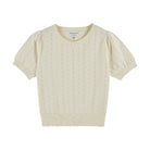 Kurzarm Pullover Ajour, creme | Émile et Ida - toietmoi-laboutique