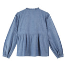 Langarm Bluse mit Smockstickerei, jeansblau | Émile et Ida - toietmoi-laboutique