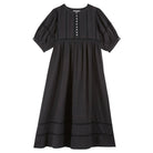Langes Kleid mit Stickereien, schwarz | Émile et Ida - toietmoi-laboutique
