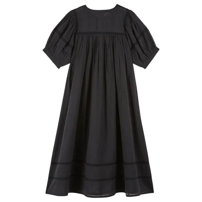 Langes Kleid mit Stickereien, schwarz | Émile et Ida - toietmoi-laboutique