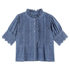 Bluse mit Stehkragen, jeansblau | Émile et Ida - toietmoi-laboutique