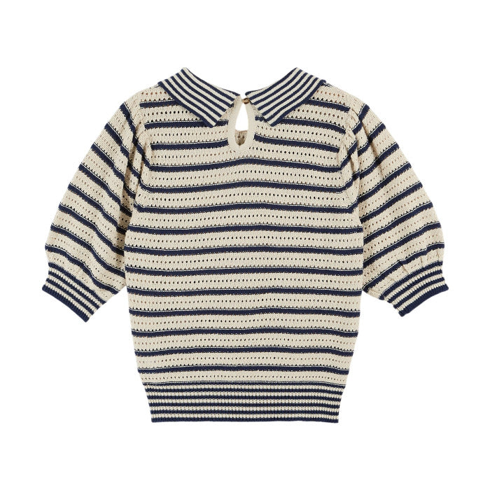 Polo Pullover, marine/ecru gestreift | Émile et Ida - toietmoi-laboutique