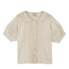Kurzarm Bluse mit Bubikragen, creme | Émile et Ida - toietmoi-laboutique
