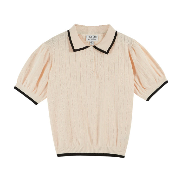 Polo Shirt, creme/schwarz | Émile et Ida - toietmoi-laboutique