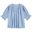 Bluse KHADI mit Stickereien, hellblau | Émile et Ida - toietmoi-laboutique