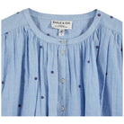 Bluse KHADI mit Stickereien, hellblau | Émile et Ida - toietmoi-laboutique