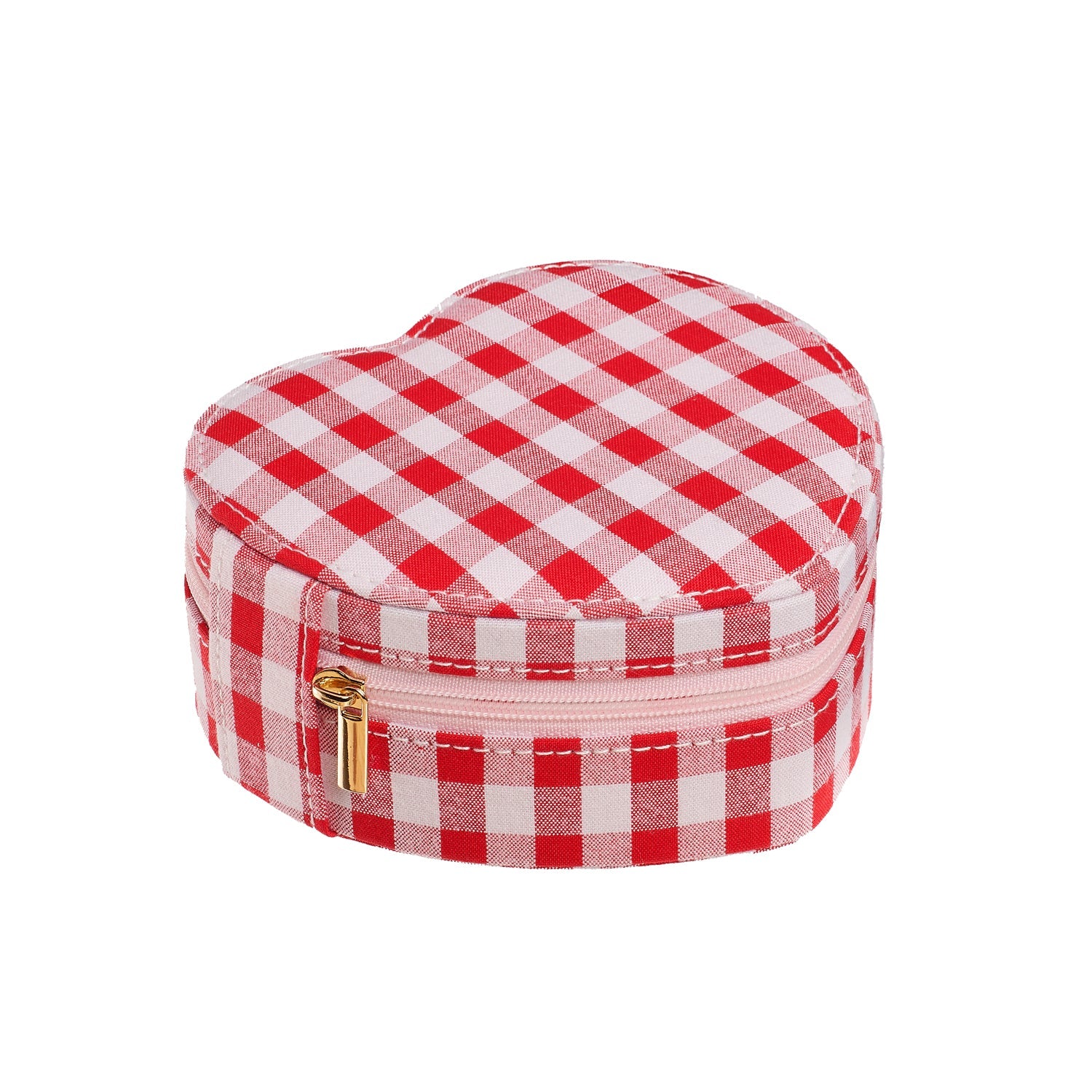 JB430R Gingham Love Heart Jewellery Box | Rockahula - toietmoi-laboutique
