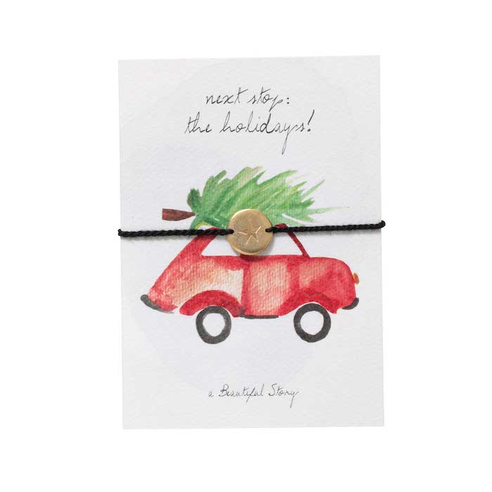 Mini-Postkarte mit Armband, holidays | a beautiful story - toietmoi-laboutique