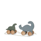 Rollende Dino-Mama mit Baby aus Buchenholz | Konges Slojd - toietmoi-laboutique