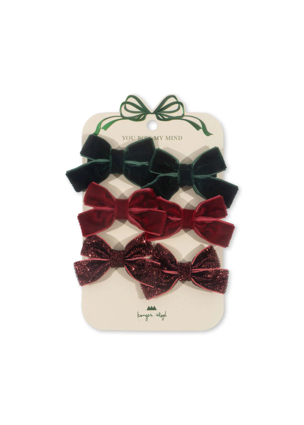Haarspangen, 6-Pack, rot/Glitzer/grün | Konges Slojd - toietmoi-laboutique