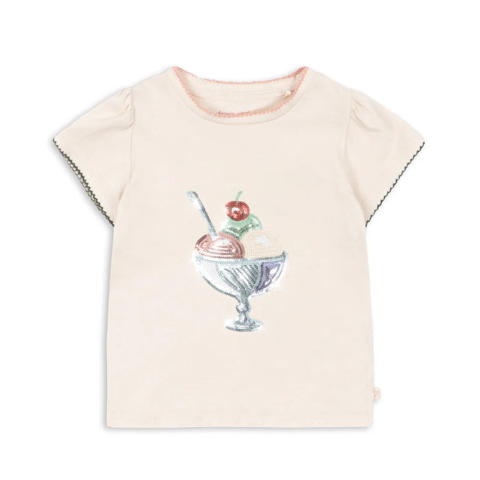 Konges Slojd T-Shirt mit Pailletten, ecru/Eisbecher | Konges Slojd - toietmoi-laboutique